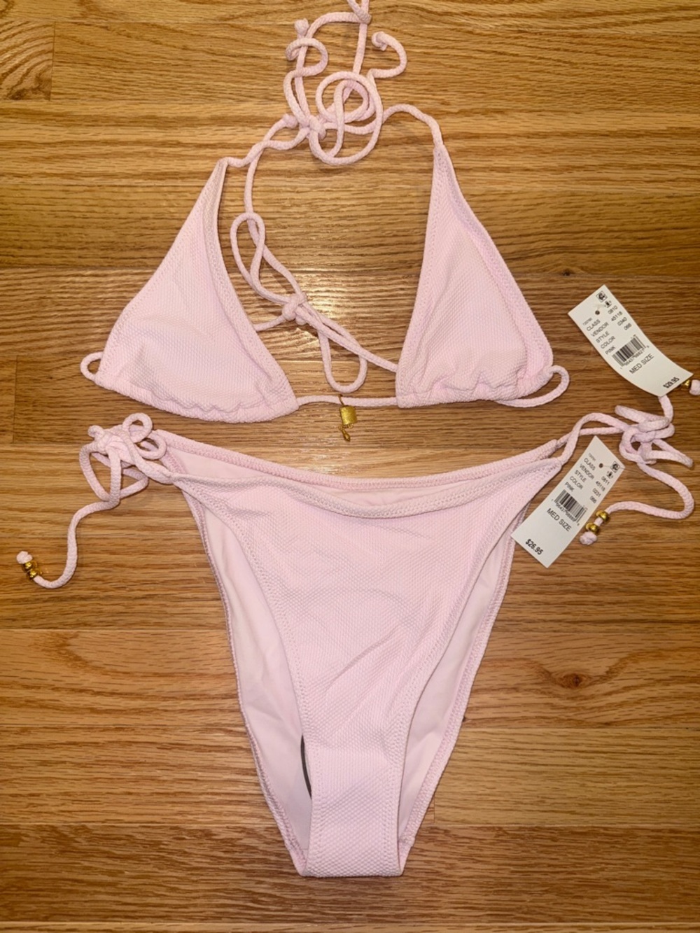 Pacsun Swim Light Pink Triangle String Bikini Set